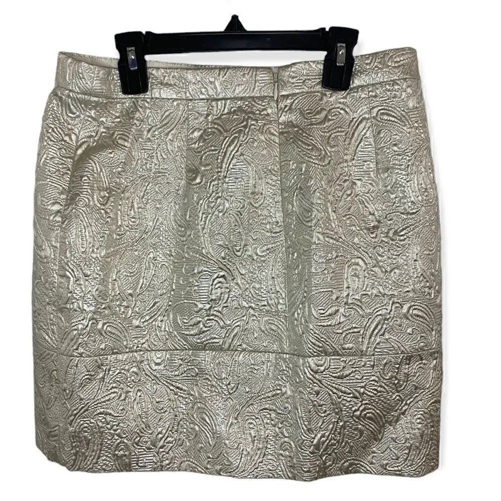 🆕 NWT J. Crew Origami Skirt in Metallic Matelasse